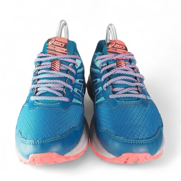Asics Trail Scout 2 Performance Running Shoes Teal / Grey 1012B039 Women's 6.5 - Picture 3 of 12